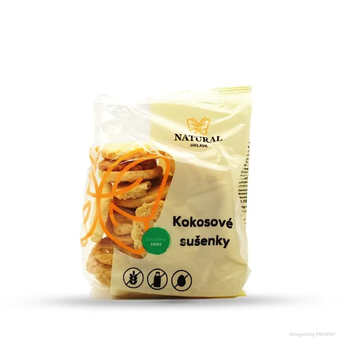 Natural Jihlava Kokosové sušenky s citronovou příchutí 150g